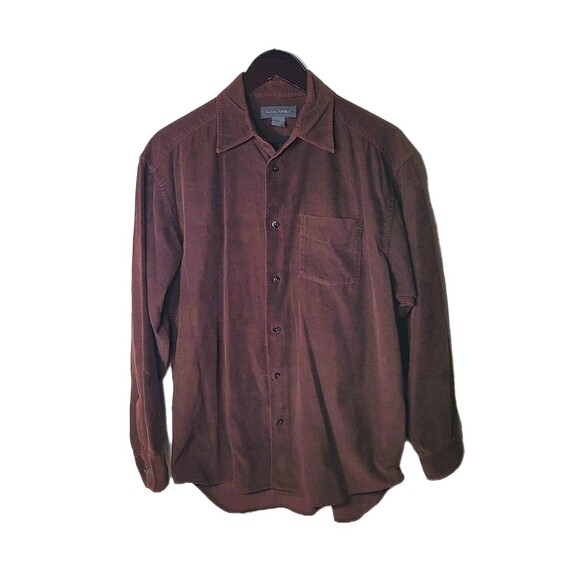 Banana Republic Miller Corduroy Shirt Men’s M Navy Blue Standard Fit Button Up - Picture 1 of 5